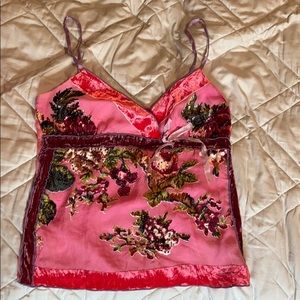 Silk and Rayon Beaded Camisole From Hale Bob